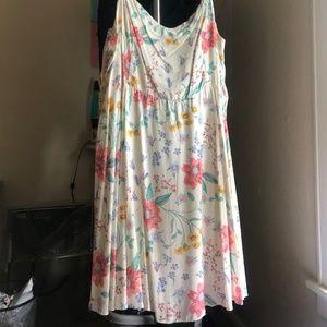 White Floral Sleeveless Dress NWT